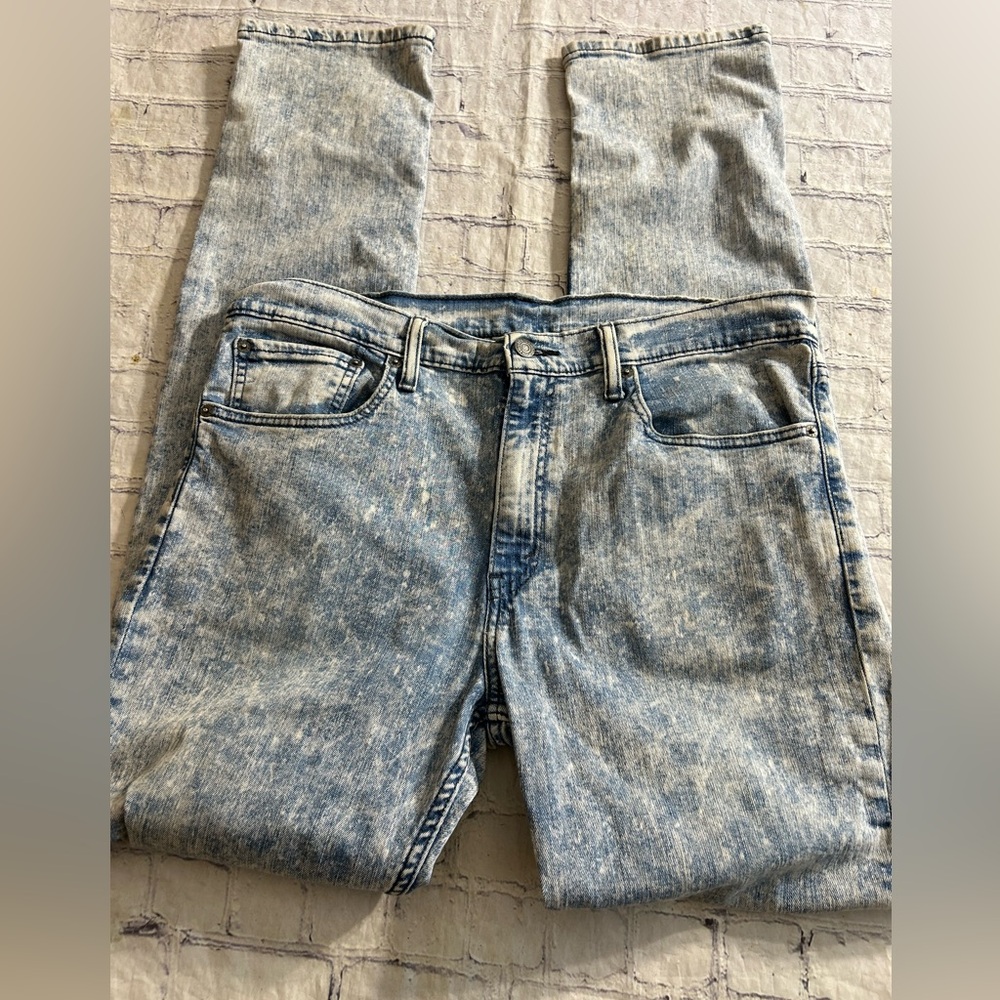 LEVI STRAUSS VTG ACID WASH WITH BLACK PATCH LABEL MENS SIZE W36x34 COTTON BLEND - Picture 3 of 8